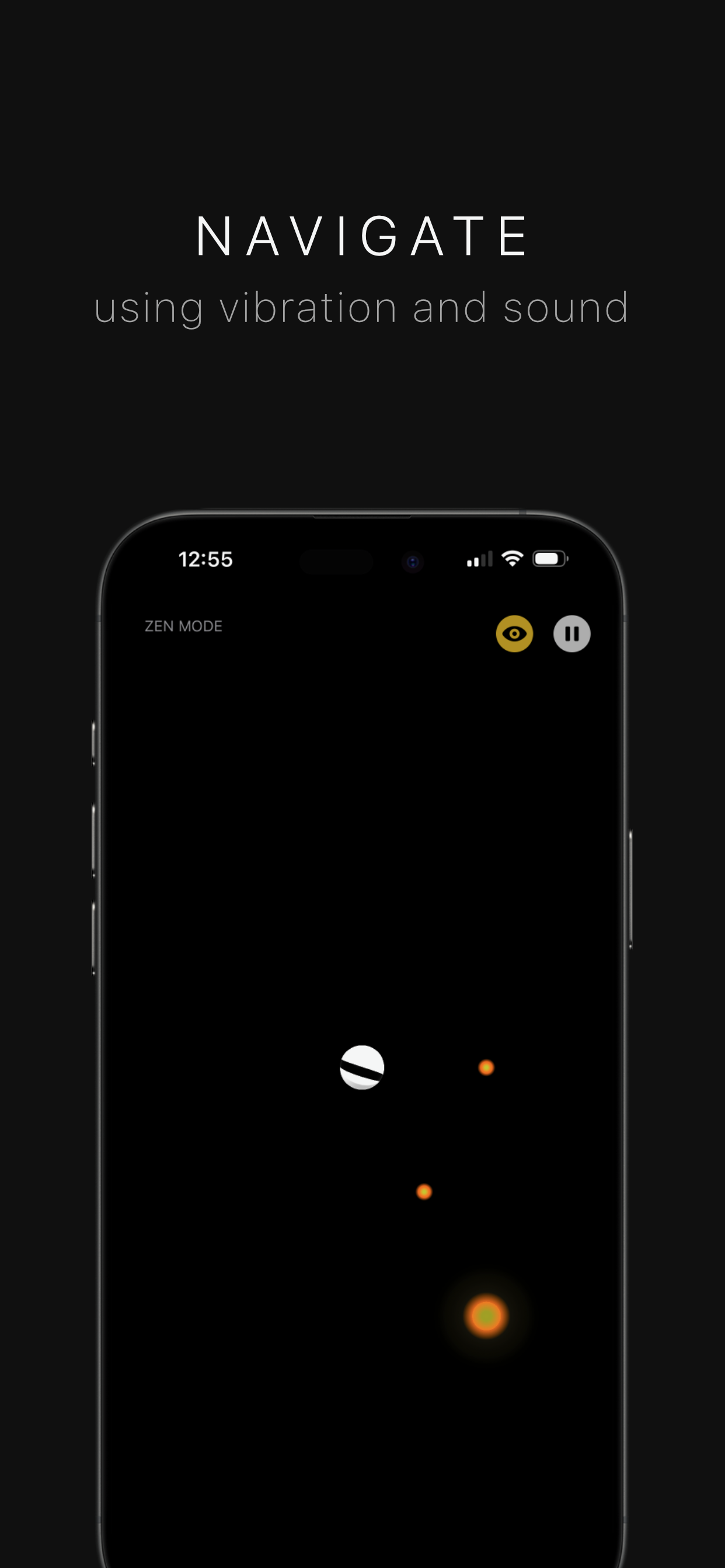 Haptic Maze gameplay — navigating an invisible maze with a marble and glow coins